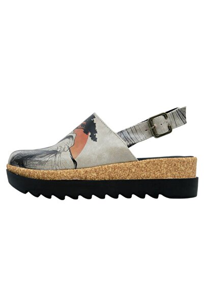 Dogo Women's Vegan Leather Black Thick Sole Sandals - Sunset Animals Design