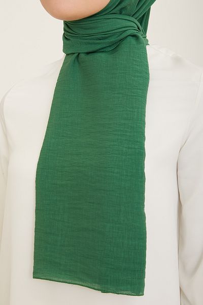 FRESCO SCARFS Woody Armine Trend Βαμβακερό απλό σάλι Hijab Hijab - ΠΡΑΣΙΝΟ