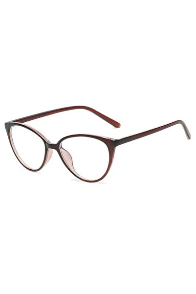 LOOKUP NEW Blue Cat Eye Unisex Glasses - Round Oval, Light Protection, Blue B...