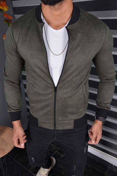 Oksit Ανδρικό σουέτ μπουφάν Eddy Extra Slim Fit Seasonal