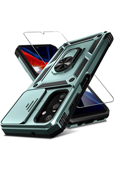 Rivor Samsung Galaxy A34 Kılıf Kamera Sürgülü Standlı Yüzüklü Darbe Emici Zır...