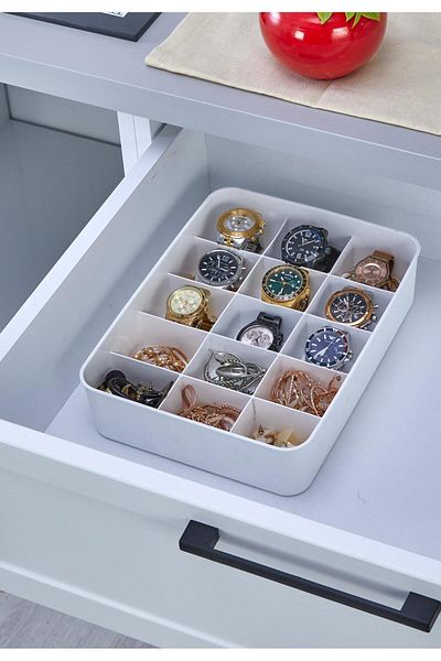Coco Life 2 Pieces Stylish Organizer - 15 Compartments, Drawer and Socks Set, Tie Multi-Purpose