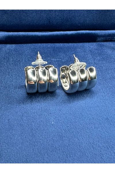 MİRZAS BALKES Steel 3 Domed Earrings