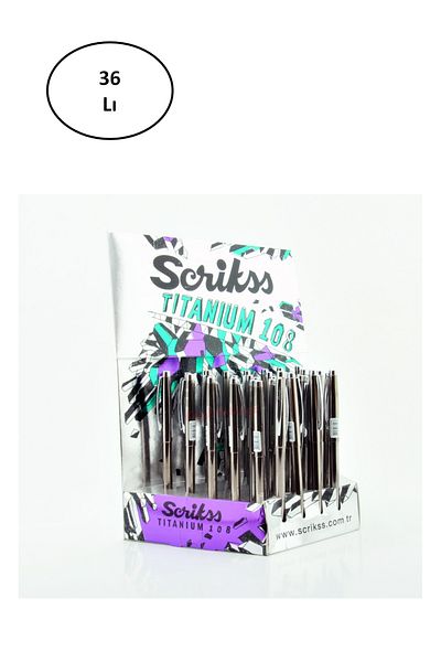 Scrikss Titanium 108 Ballpoint Pen - Pack of 36