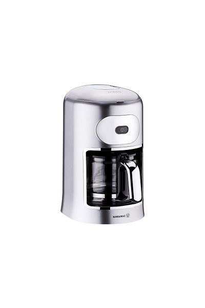 KORKMAZ White Filter Coffee Machine with Black LCD