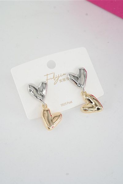 By Zeyna Aksesuar Vip Series Women's Earrings - Silver Clip and Anti-Allergenic STL003