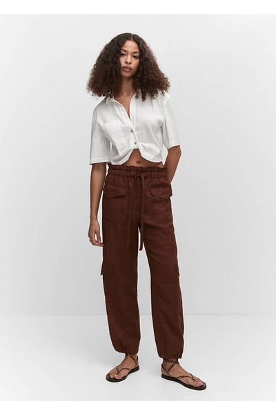 MANGO Woman Cămașă crop cu noduri