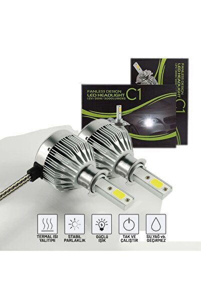 C9 C1 Led Xenon Far Ampülü H3 Beyaz