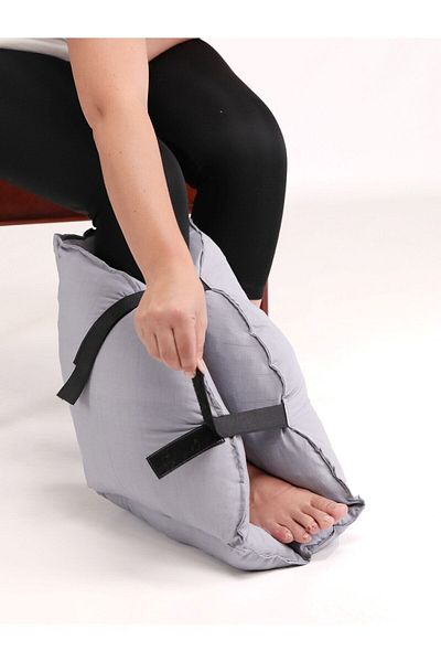 Devi Foot and Heel Pillow, Protective PillowFoot Pillow Grey for Wounds and Post-Surgical