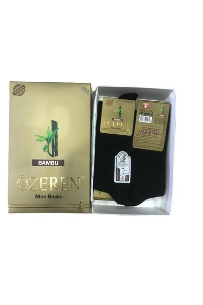 LADİN Men's Bamboo Socks Black Perfumed Özeren 12 Pack Ç-1144