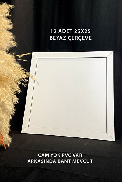 Bytwo 12 Pieces 25x25 Frame - Square Frame - MDF White Frame - Multiple Photo Frame Set