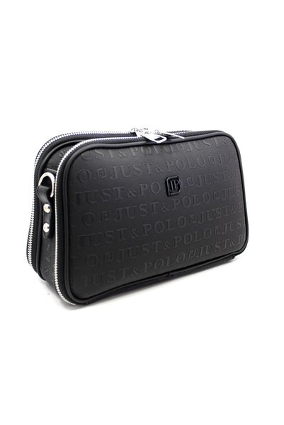 Just Polo Women's Black 5 Compartment Shoulder and Crossbody Bag