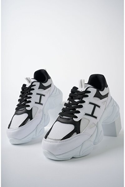 pasyone Λευκά γυναικεία αθλητικά παπούτσια με ψηλή σόλα