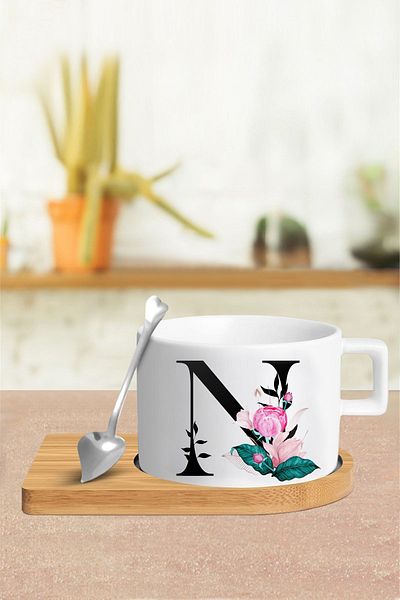 Bytwo Cup Set with Letter N - cup mug tkm18