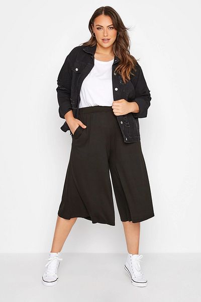Stil Diva Plus Size Loose Fit Lycra Jarse Pants with Pockets144236