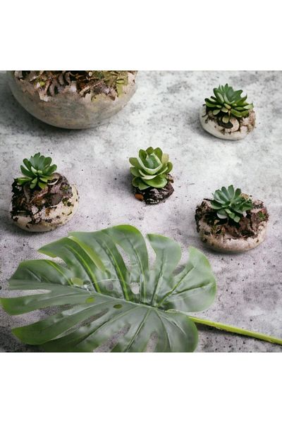 T.Concept Διακοσμητικό Τεχνητό Φύλλο Δέντρου Monstera 80 cm Πράσινο Χρώμα