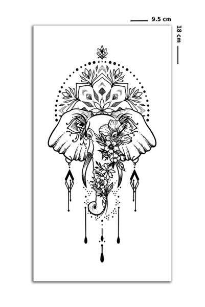 BP Tattoo Gerçekçi Mandala Fil Dövmesi