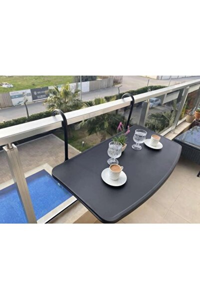 CANSUKC Pratik Balkon Masası, Askılı Balkon Masası, Katlanabilir Masa 40x80 C...