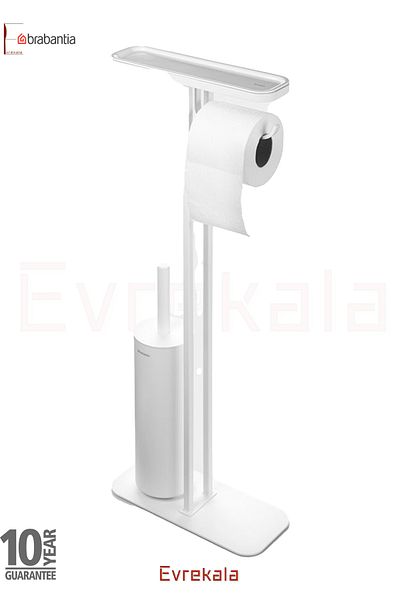 Brabantia Toilet Brush And Toilet Paper Holder Stand Bathroom Set