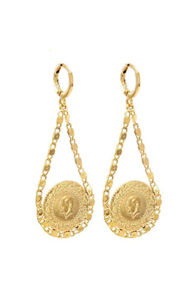 FerizZ Altın Kaplama Çeyrekli Arpa Model Küpe