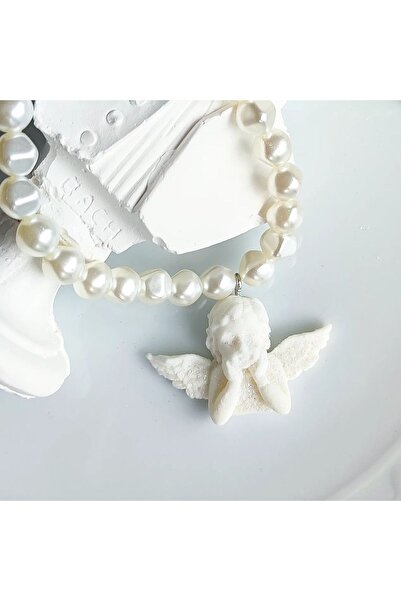 Atölye Myth White Angels Handmade Necklace and Earring Set