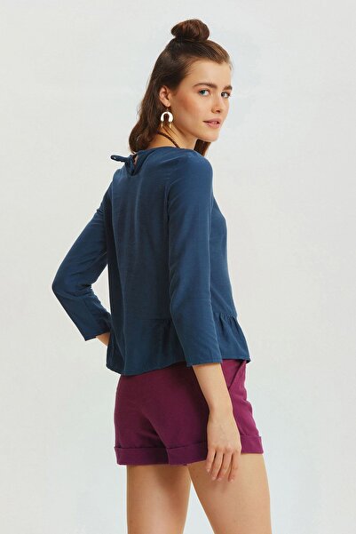 Clandestino Bohem Tarz Kışlık Pamuklu Şort Mor