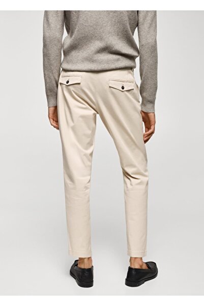 MANGO Man Tapered kesim pamuklu cropped pantolon