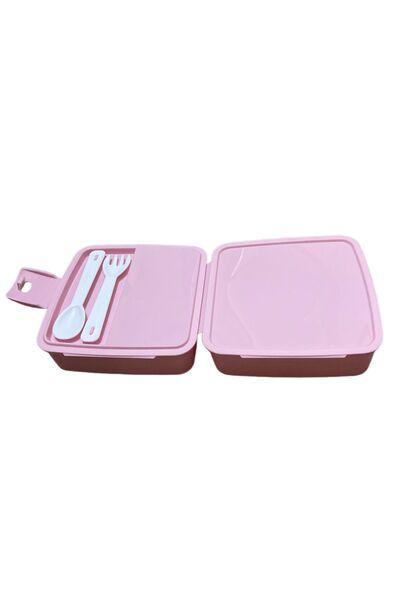 HOLLYHOME Premium 2-Layer 4-Compartment Lunch Box 15 X 16 X 9cm Pink Powder Hh