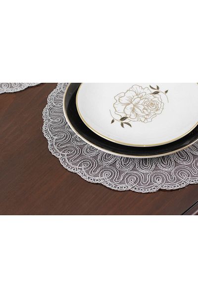 Tropikhome 13 Piece Venezia Gray Plate and Runner Set - American Service 12-Person Presentation Set