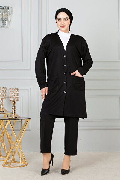 MODA Cardigan lung și subțire din bumbac pieptănat pentru mamă