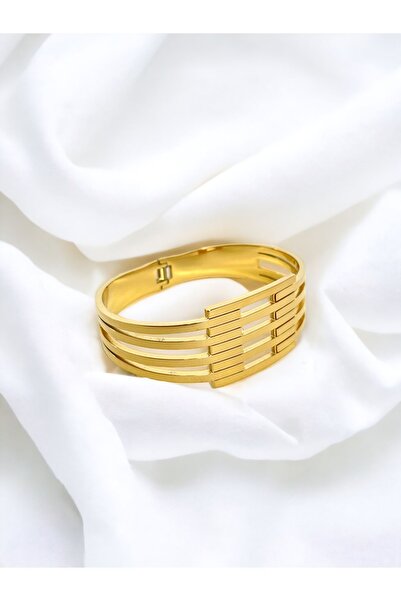 Only Vogue 2 Yıl Garanti Belgeli Çelik Altın Renk Kaburga Bilezik