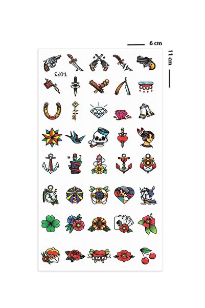 BP Tattoo Karışık Figürler Renkli Parmak Ve Tırnak Dövmesi