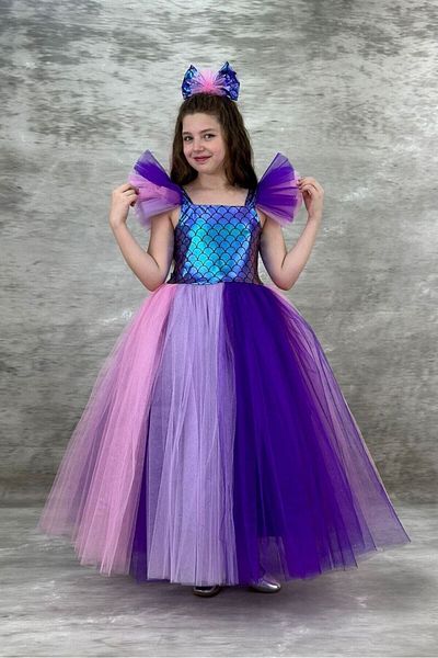 ABİYEKİDS Κοριτσίστικο φόρεμα με στολή Mermaid Party Prom ABY885