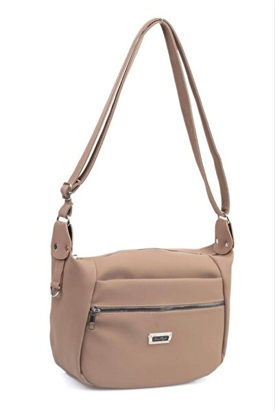 chocolatebag حقيبة كروس نسائية بثلاثة أقسام باللون البيج