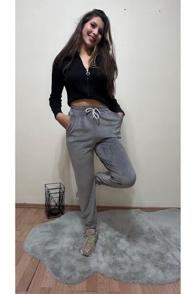 Lotus Boutique Βελούδινο γαλλικό παντελόνι - με 2 τσέπες και ελαστικό στη μέσ...