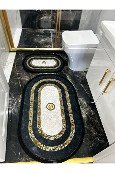 THEMODERNHANE Αντιολισθητική βάση που πλένεται στο πλυντήριο Μαύρο σετ μπάνιο...