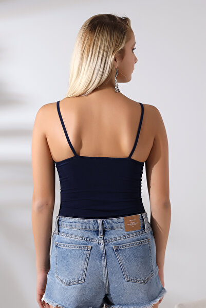 Endies Κορδόνι λουράκι Snap Fastener Tank Top 20427 ΣΚΟΥΡΟ ΜΠΛΕ