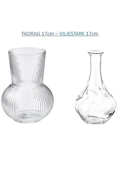 HOLLYHOME Vase decorative din sticlă din 2 piese cu lățime de 17 cm - Padrag ...