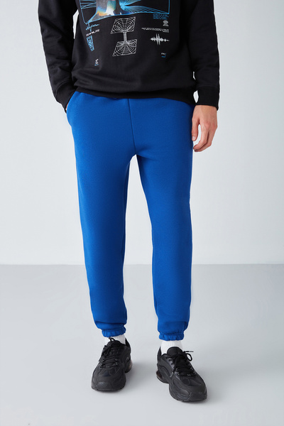 GRIMELANGE Εσωτερική ανδρική κανονική εφαρμογή, απαλό ύφασμα, ελαστική μέση, σακς μπλε φούτερ