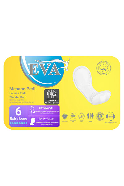 EVA Lohusa Pedi Ve Ekstra Long Çok Yoğun No6 Büyük Mesane Pedi 10 Adet