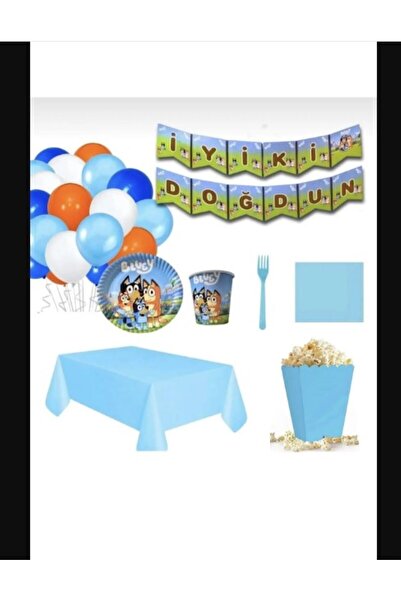PartAntalya Bluey Temalı Karakterli Doğum Günü Seti Konsepti 8 . Kişilik