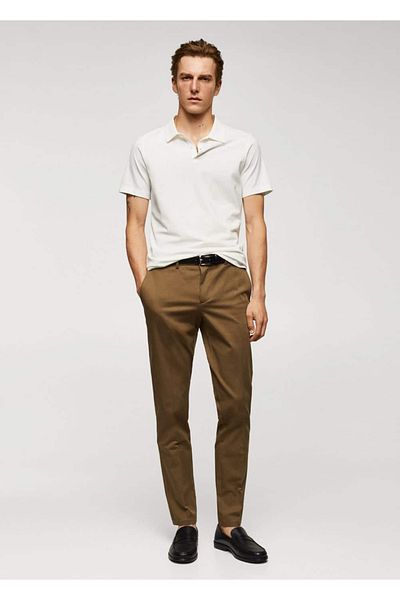 MANGO Man Tricou polo slim din bumbac texturat