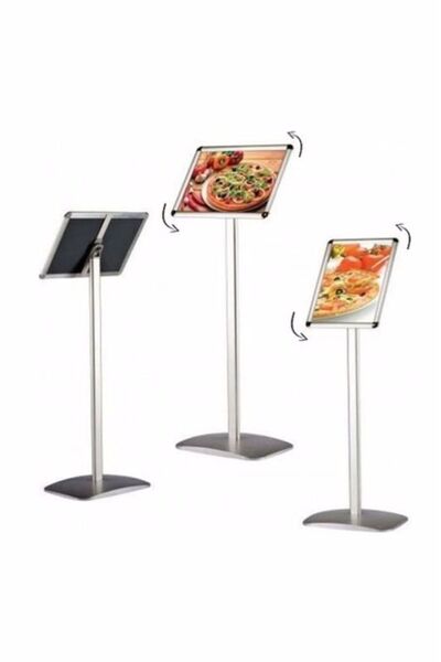 PROJENEON A4 Ayaklı Alüminyum Yönlendirme Menü Panosu Yönlendirme Pano Ayaklı A4 Çerçeve