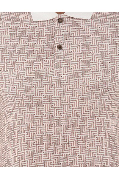 Pierre Cardin Μπλουζάκι με λαιμόκοψη Ecru Polo Slim Fit
