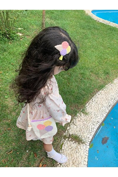 Eli baby handmade Dondurma punch işlemeli çanta ve toka takım