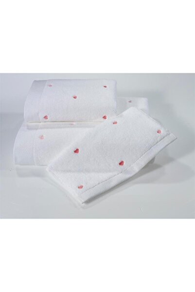 Soft Cotton Love Havlu Beyaz-pembe 30*50
