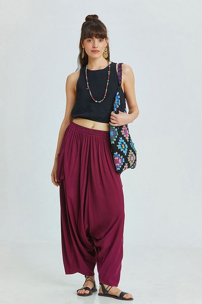 Clandestino Purple Shalwar Trousers - Elastic Waist