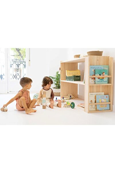 All For Claps Çocuk Odası Açık Raf, Montessori yer rafı, yer kitaplığı, anaok...