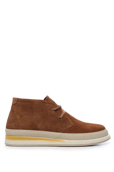 Tamer Tanca Men's Genuine Leather Taba Suede Casual Boots