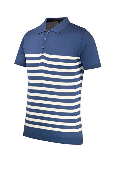 Çizgi Triko Ανδρικό καλοκαιρινό πλεκτό μπλουζάκι πόλο χωρίς μπούκλες με κανονική εφαρμογή